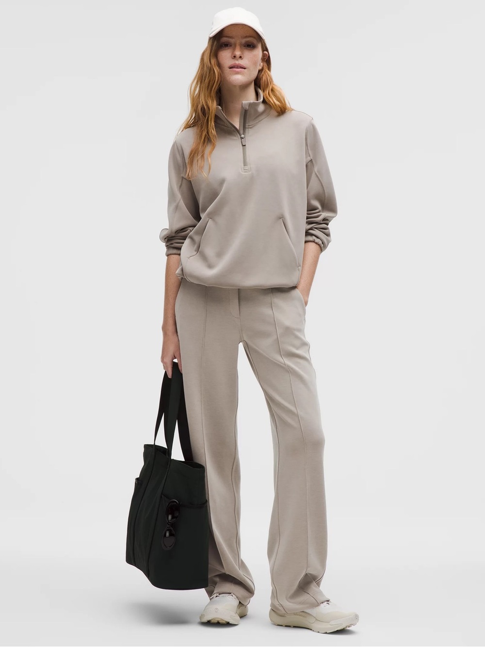 Lululemon Softstreme Half-ZipLong and Softstreme Pintuck Mid-Rise Pant Regular
